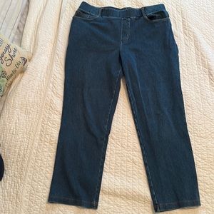 LL BEAN Womens pull-on jeans. Thick denim with Stretchy feel. Women’s size LP.